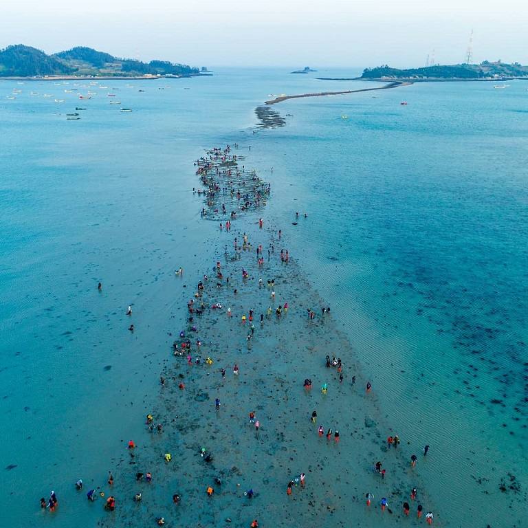 Trải nghiệm đi bộ trên biển tại đảo Jindo 